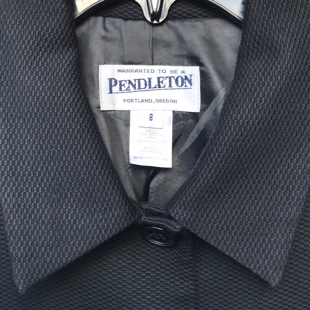 Euc Pendleton Black Buttoned Jacket Sz8 - image 2